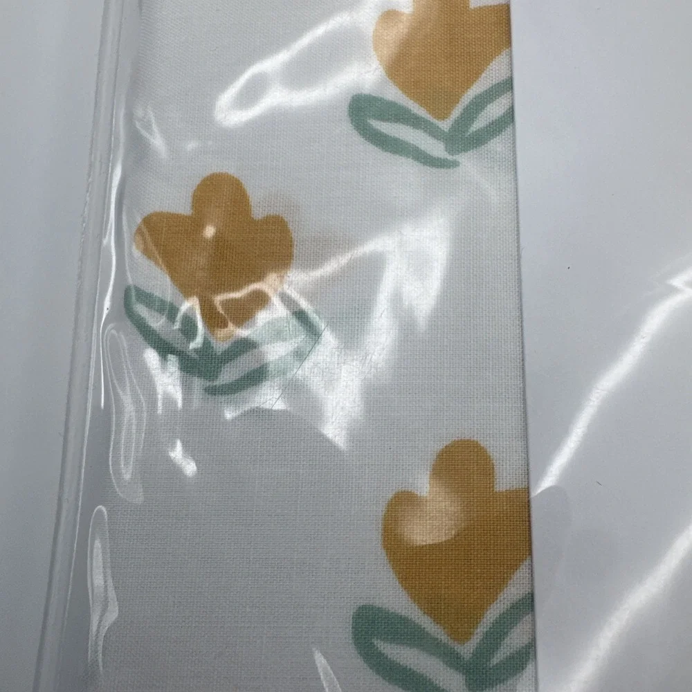 Company Store Standard Pillow Sham Organic Cotton White w Mini Flower Set 2 Kids